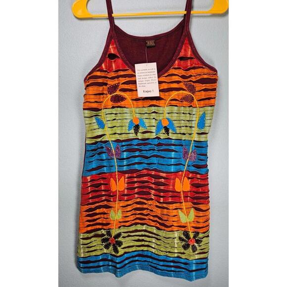 Himalayan Group Handcrafted in Nepal Embroidered Burgundy Dress XL - Picture 1 of 9